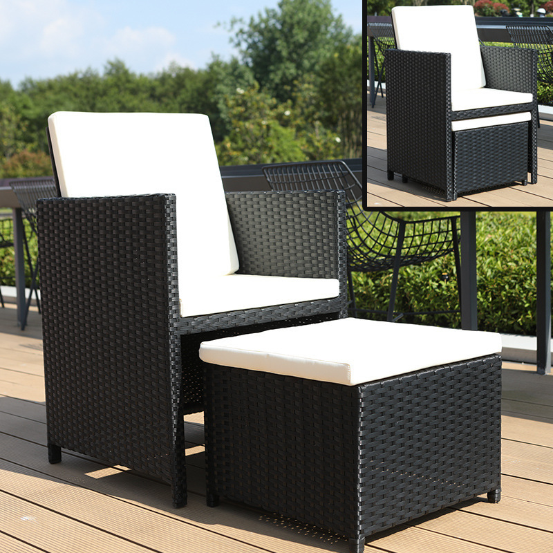 Sillas de caña al aire libre balcón terraza sillas de caña jardín al aire libre ocio comedor de té café mesas y sillas