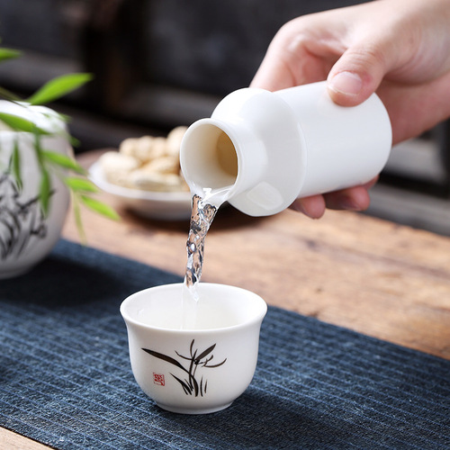 Chinese liquor wine warmer rice wine jug ceramic sake scalding jug set