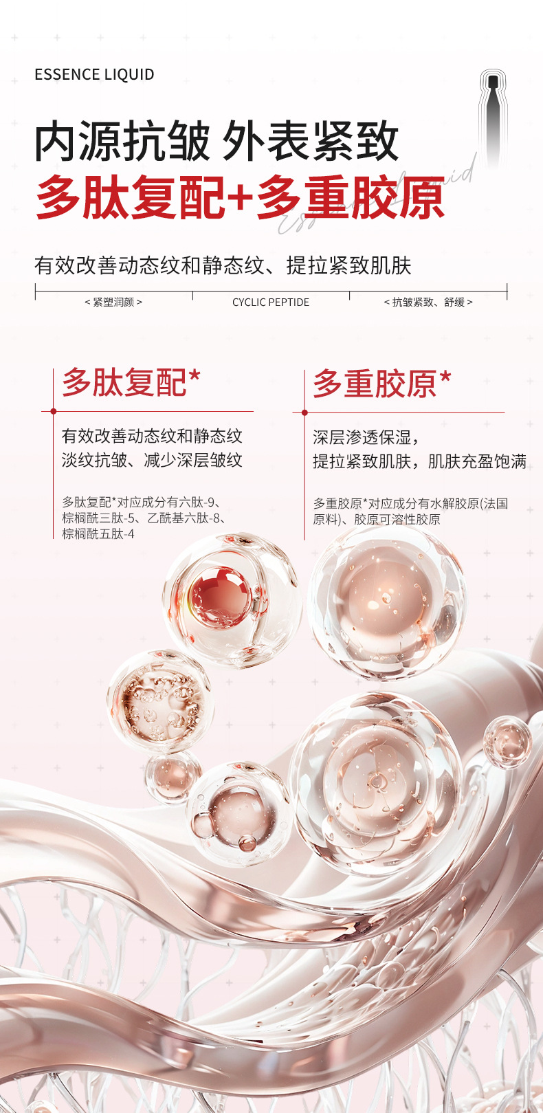 Suiyi Collagen Polypeptide Sub-throw Essence Suspension Oil Anti-wrinkle Firming Cyclic Hexapeptide Bar Lazy Person Liquid Essence Milk