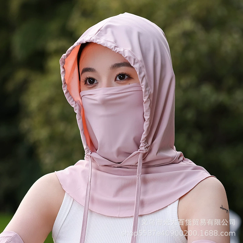 2024 солнцезащитная маска с ледяной шелк шапка шея шея женский ультрафиолетовый тюрбан мужской велосипедный чехол для лица