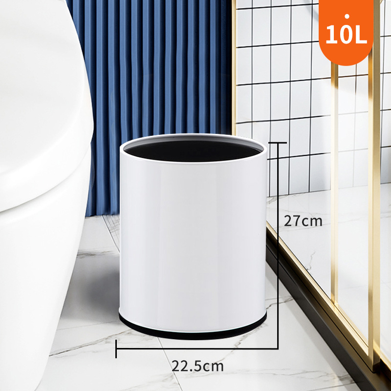 Luz nórdica de lujo basura hogar al por mayor de acero inoxidable de doble capa creativa ins estilo hierro dormitorio cuarto de baño papelera