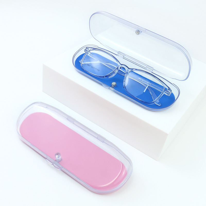 High-end transparent glasses case plastic reading glasses box high-grade simple portable magnet ultra-thin storage box wholesale