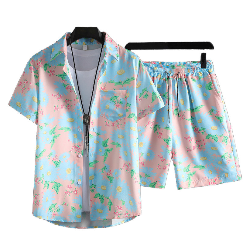 Completo camicia e pantaloncini floreali vintage per mare_voghion.com