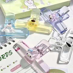 Sanrio transparent acrylic airy clip high-quality folder student test paper clip multi-functional storage clip