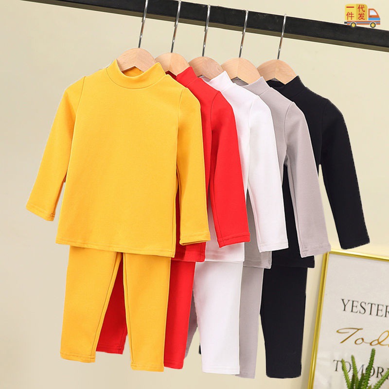 Solid No trace fever keep warm suit men and women children baby 270 thickening Autumn and winter Primer Cross border