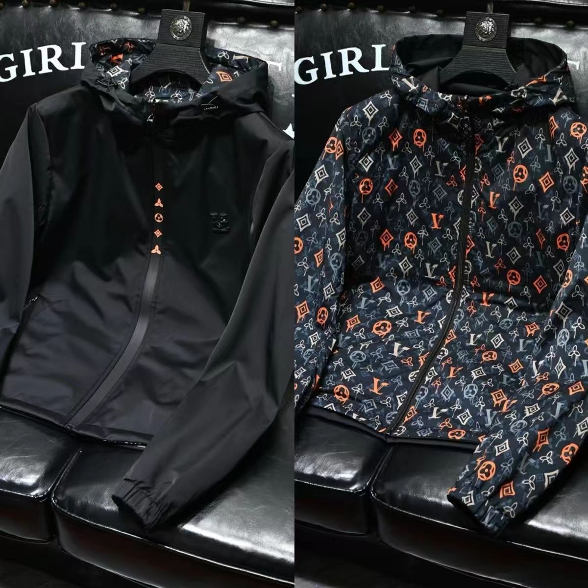 欧货轻奢双面穿时尚夹克男士春秋季新款轻奢休闲防风连帽外套