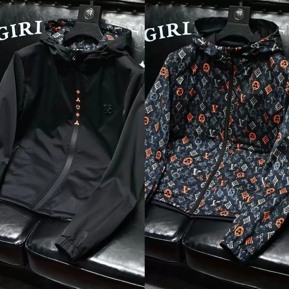 Легкая роскошная двусторонняя модная куртка в европейском стиле, Мужская весенне-осенняя Новая легкая Роскошная Повседневная ветрозащитная куртка с капюшоном