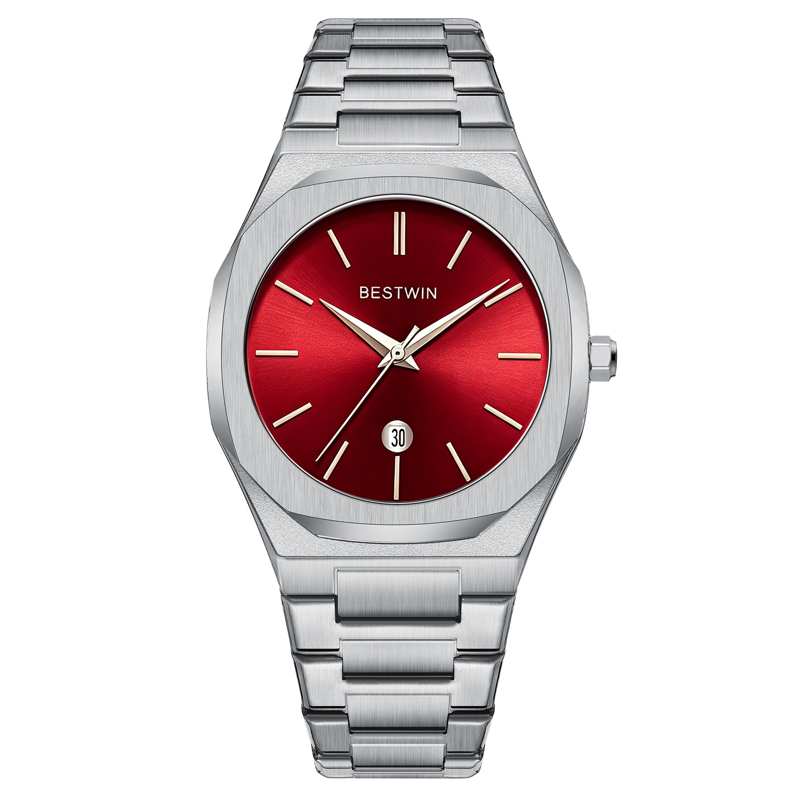 Reloj de Cuarzo para Hombre de Acero Inoxidable y Aleación Impermeable con Calendario