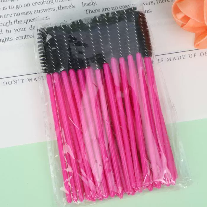 Eyelash Spoolie Brushes, Disposable Lash Brushes, Assorted Colors, Pack (50 pcs)