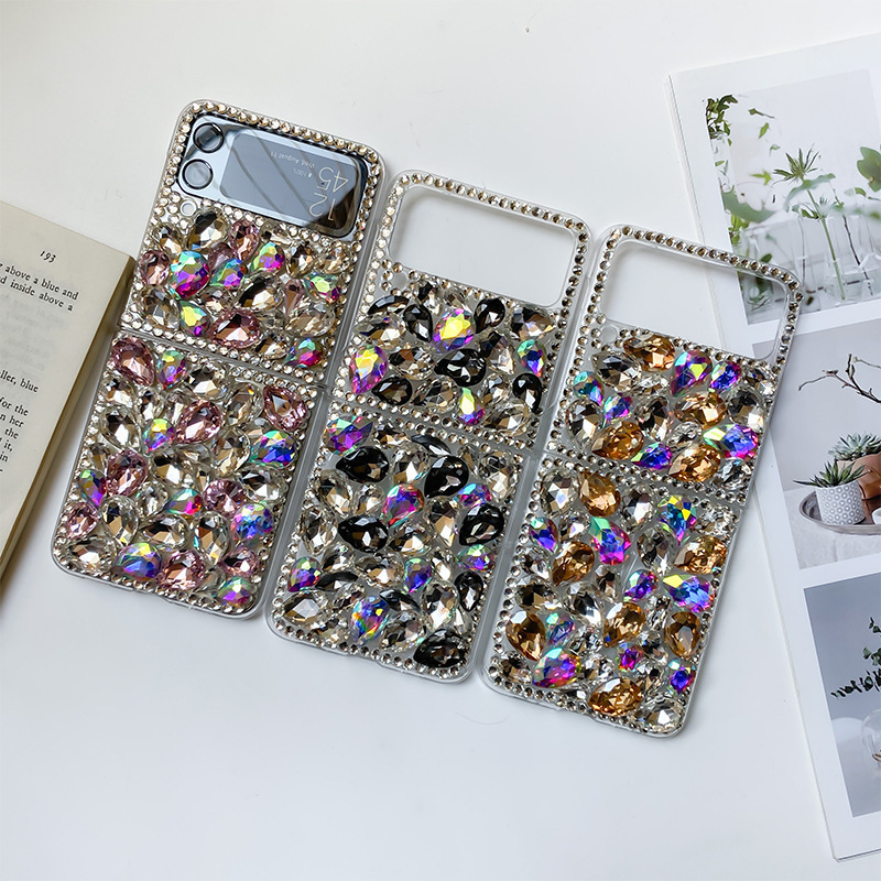 Full Diamond Foldableing Suitable for Samsung Zflod567 Mobile Phone Case Xfolp3 Colorful Rhinestone Huawei P50Pockets2 Full Diamond Foldableing Suitable for Samsung Zflod567 Mobile Phone Case Xfolp3 Colorful Rhinestone Huawei P50Pockets2