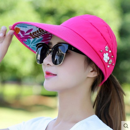 帽子女韩版新款户外出游休闲百搭防晒太阳帽可折叠遮阳帽