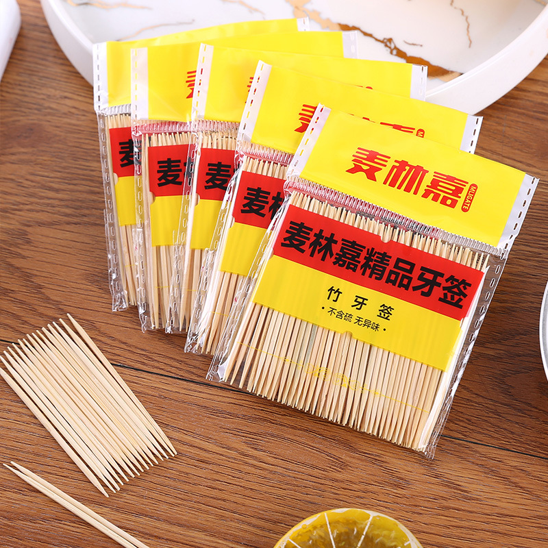 Restaurantes y restaurantes palillos de dientes tienda insignia palillos de bambú comerciales caseros desechables palillos de dientes caja de palillos de dientes de cabeza única