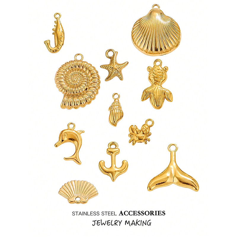 Cross-Border Hot-Selling Marine Series DIY Jewelry Accessories Pendants Necklace Pendants Bracelet Keychain Material Pendants