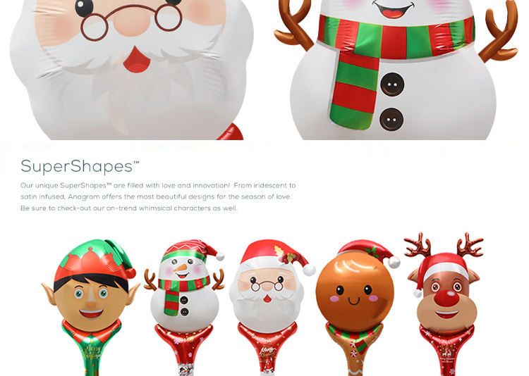 Evento de la tienda de Navidad, regalo de empuje, regalo, juguete, globo, Papá Noel, caricatura, globo de mano que golpea un palo_voghion.com