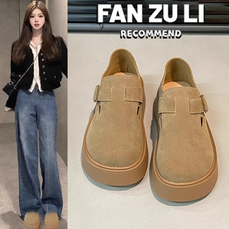 Platform Birkenthal Shoes Women's 2025 New Spring and Autumn Retro All-inclusive Birkenthal Women's Shoes High-rise Shoes Small Potato Mueller Shoes