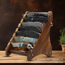 创意木质刀具置物架笛子展示架陈列架摆台整理架实木桌面收纳架