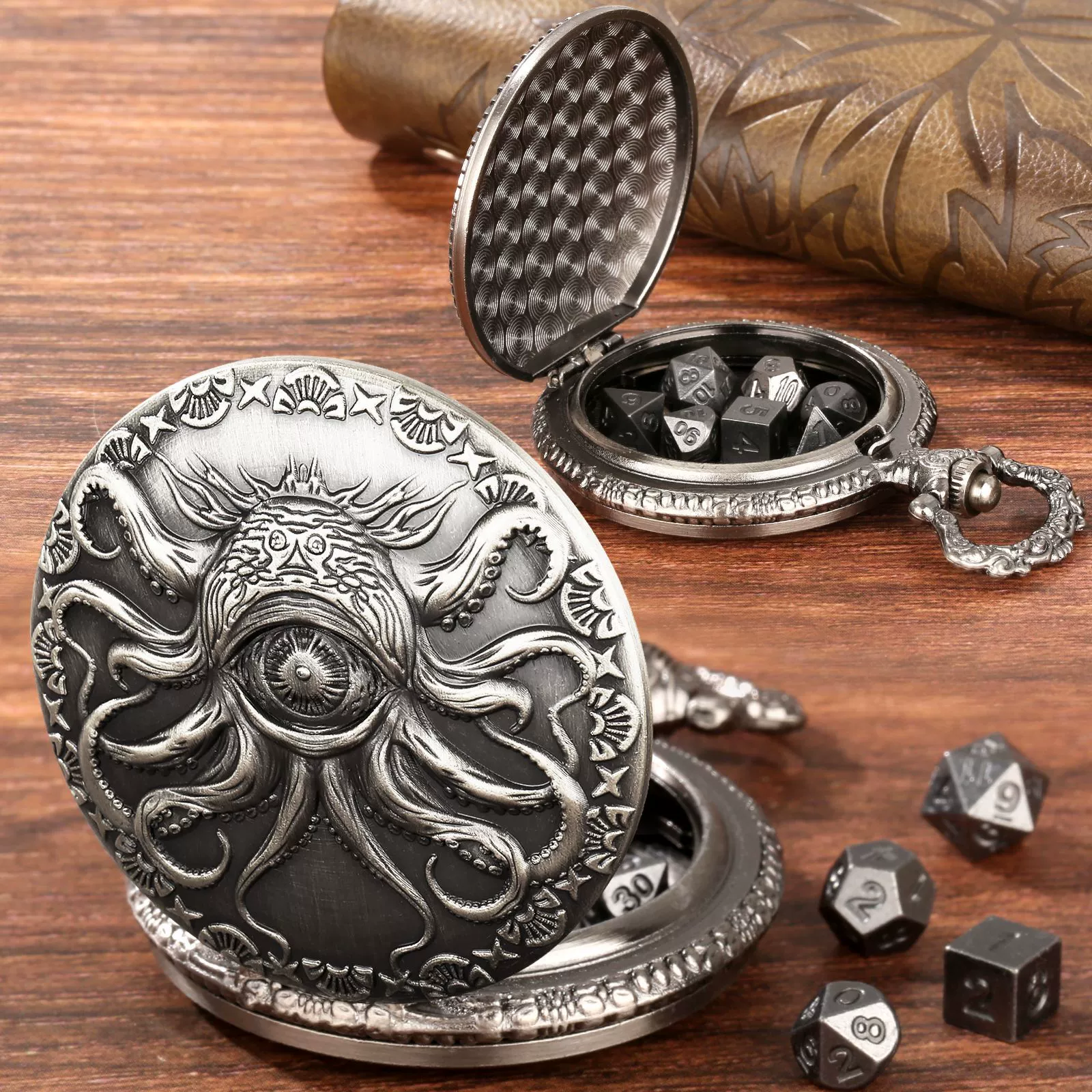 (Частные модели) ювелирная подвеска для DND игральных костей ретро, relieve one-eye eight-claw fish case thick waist chain прямые продажи