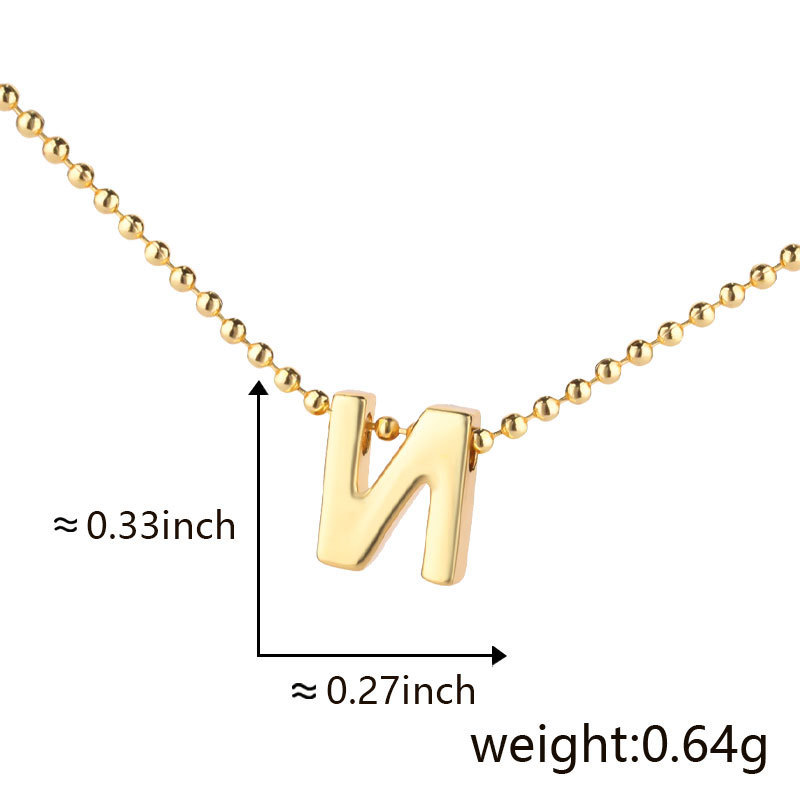 Cuicai ホットセール 18K ゴールデン光沢のある多用途クラシック 26 DIY 英語名小文字ネックレスペンダント付き|undefined