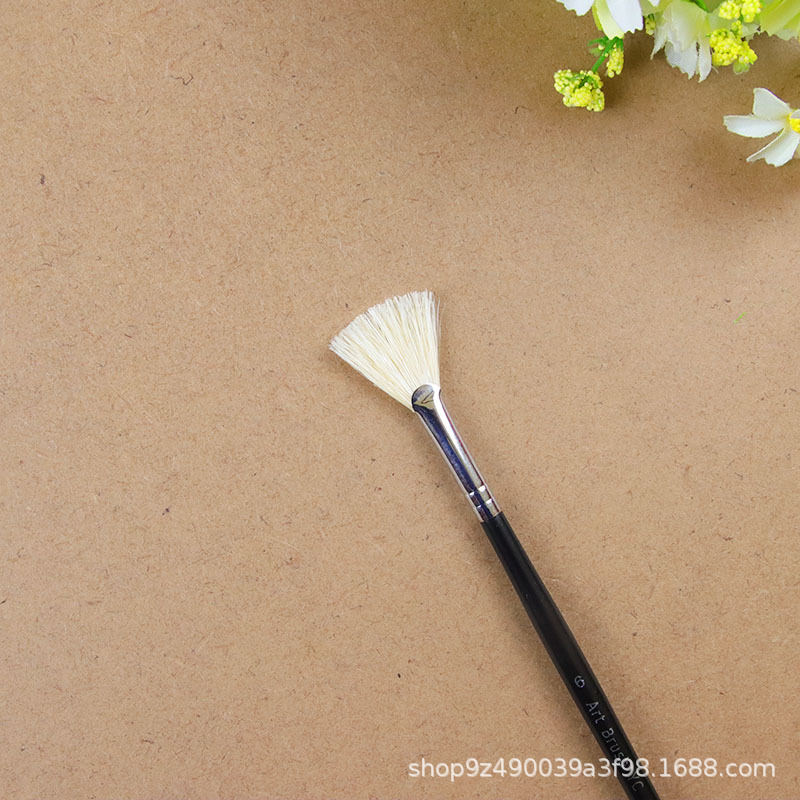 Pincel de cerdas de jabalí, pincel de pintura al óleo acrílico, pincel de pintura acrílica de acuarela gouache, pincel de abanico de cerdas de jabalí individual