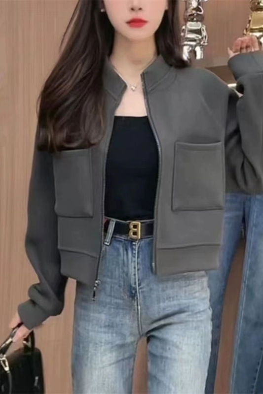 棒球服女2025秋季新款休闲运动春秋外套短款立领宽松夹克长袖上衣|undefined