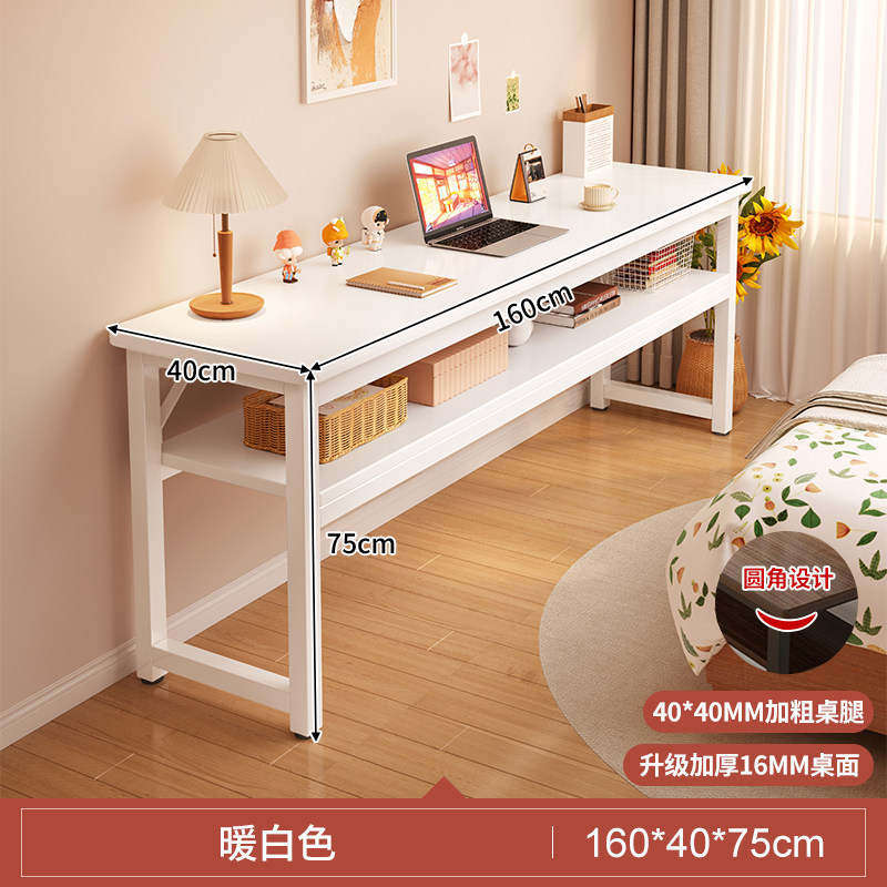 Escritorio para niñas dormitorio casero tabla larga tabla rectangular contra la pared tabla estrecha mesa de trabajo escritorio de computadora simple casa de alquiler image 32