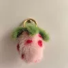 Pink 6X8cm Imitation Otter Rabbit [Grass Plum] [Light Gold Hardware] [3cm Spring Coil]