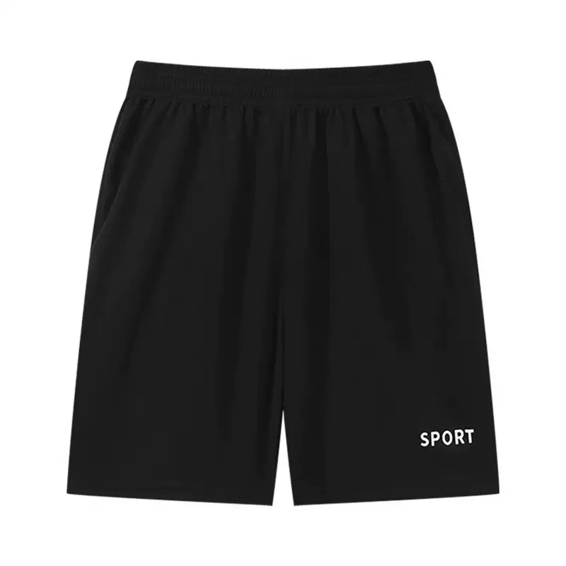 男士弹力冰丝五分裤夏季薄款速干休闲运动裤宽松大码沙滩裤短裤