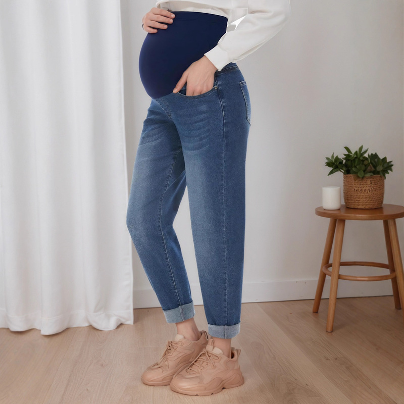 8031 Cross-Border Maternity Pants European and American Spring Fashion Versatile Jeans Belly Support Outer Wear Slimming Loose Harem Pants 8031 Cross-Border Maternity Pants European and American Spring Fashion Versatile Jeans Belly Support Outer Wear Slimming Loose Harem Pants