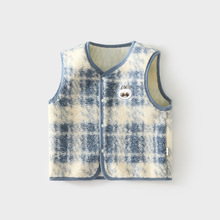 婴儿马甲护肚背心秋冬宝宝儿童坎肩马夹新生儿保暖拉布布毛绒复合