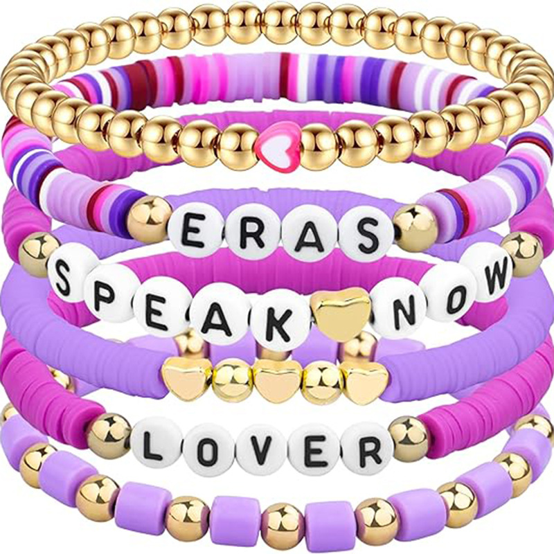 Amazon Taylor Swift fan music bracelet soft pottery color slice soft pottery friendship bracelet