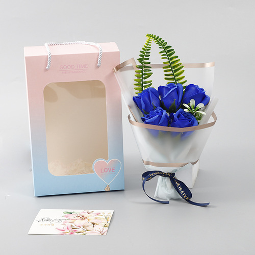 Mother's Day gift, portable 5 rose soap bouquet, event souvenir, Valentine's Day gift for girlfriend and best friend