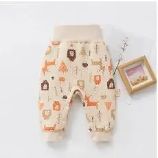 Baby Snap Pants Open Crotch 1 Clip Cotton Newborn Baby Large Pp High Waist Thin Cotton Belly Protection Pants Hidden Buckle