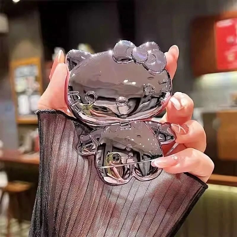 電気メッキ漫画猫携帯電話ホルダー回転化粧鏡無地かわいいギフト DIY 携帯電話ケースアクセサリー素材|undefined