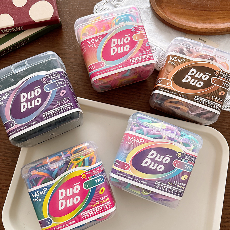 300 Boxed Colorfulful Versatile Kidsren's Disposable Rubber Bands Tpu...