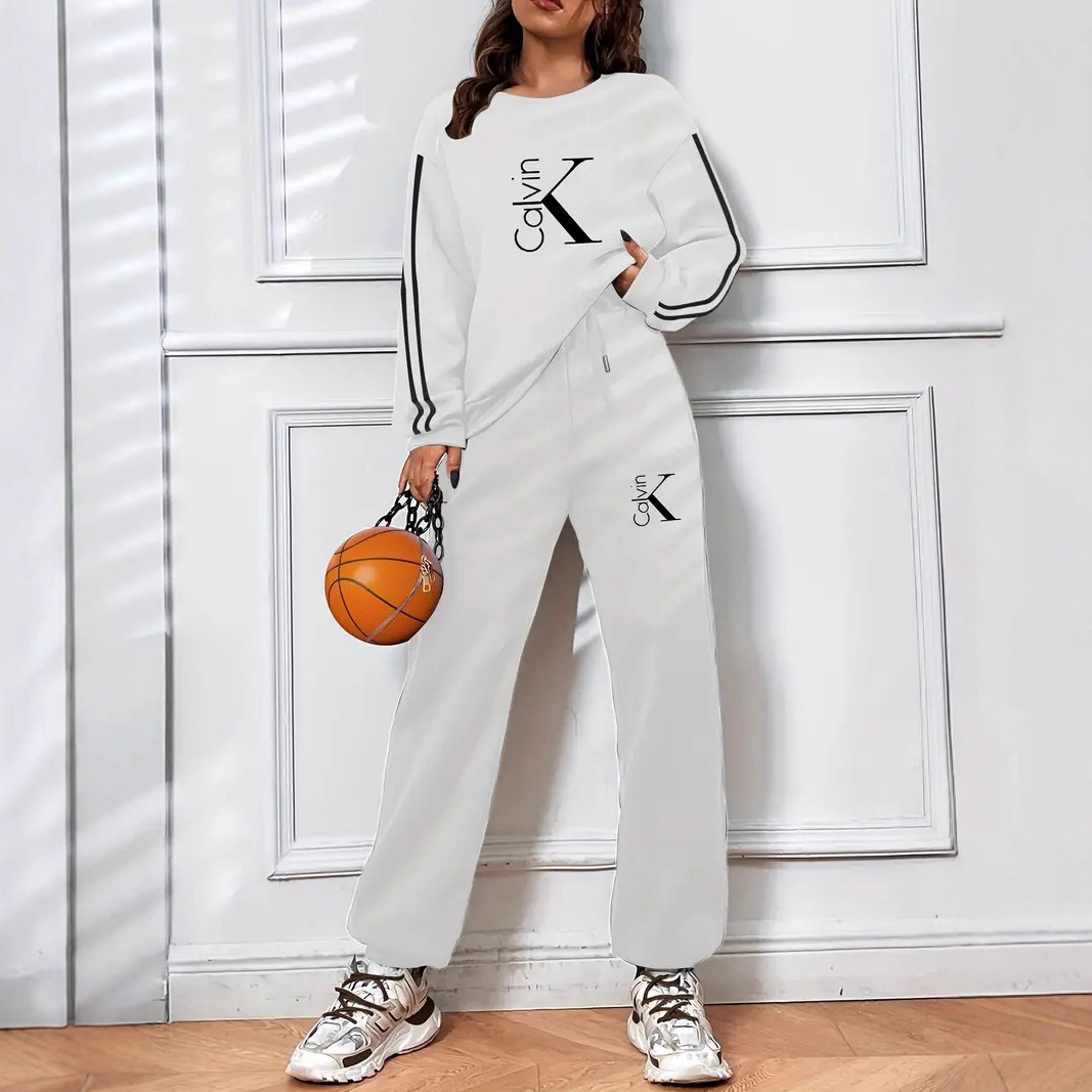 Casual Sports Suit for Women Autumn and Winter 2025 New Slim Sweatshirt Fashionable Style Leggings Suit 9019 Print