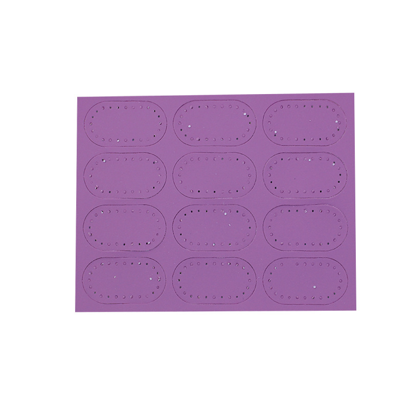 빈 U 자형 보라색 가죽 라벨 12 개