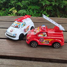 熱賣拉線玩具車拉線消防車玩具兩元店玩具地推禮物牛奶綁贈玩具