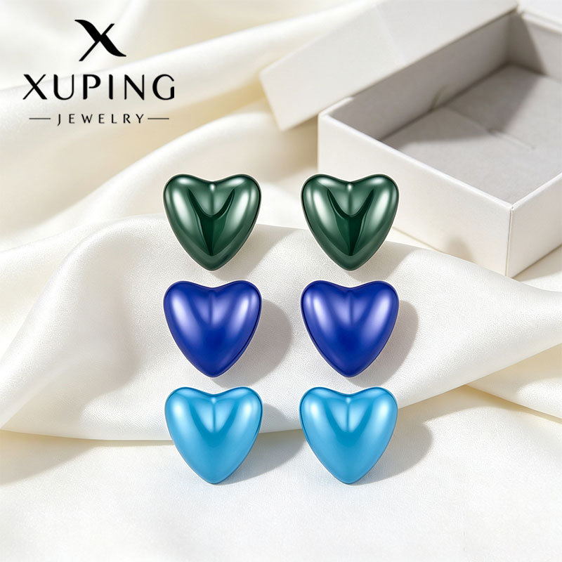 Pendientes de Cerámica en Forma de Corazón 3 Pares Galvanizado para Mujer