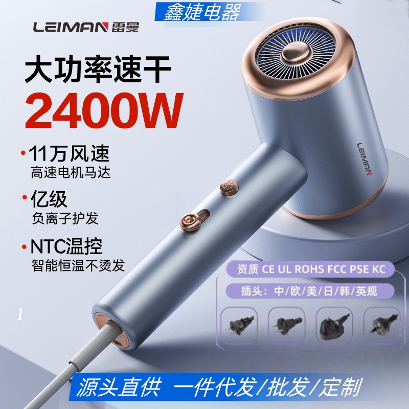 Leeman Hair Dryer Household High-Power Barber Shop Hair Salon Blue Light Aromatherapy Hair Dryer Hot and Cold Air Does Not Hurt Hair
