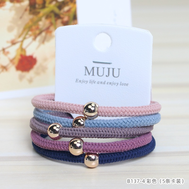 [Carga de tarjeta] sensación de alto nivel coreano de cabello de código de barras de moda de alta elasticidad de cabello anillo de cabello correa de cola de caballo