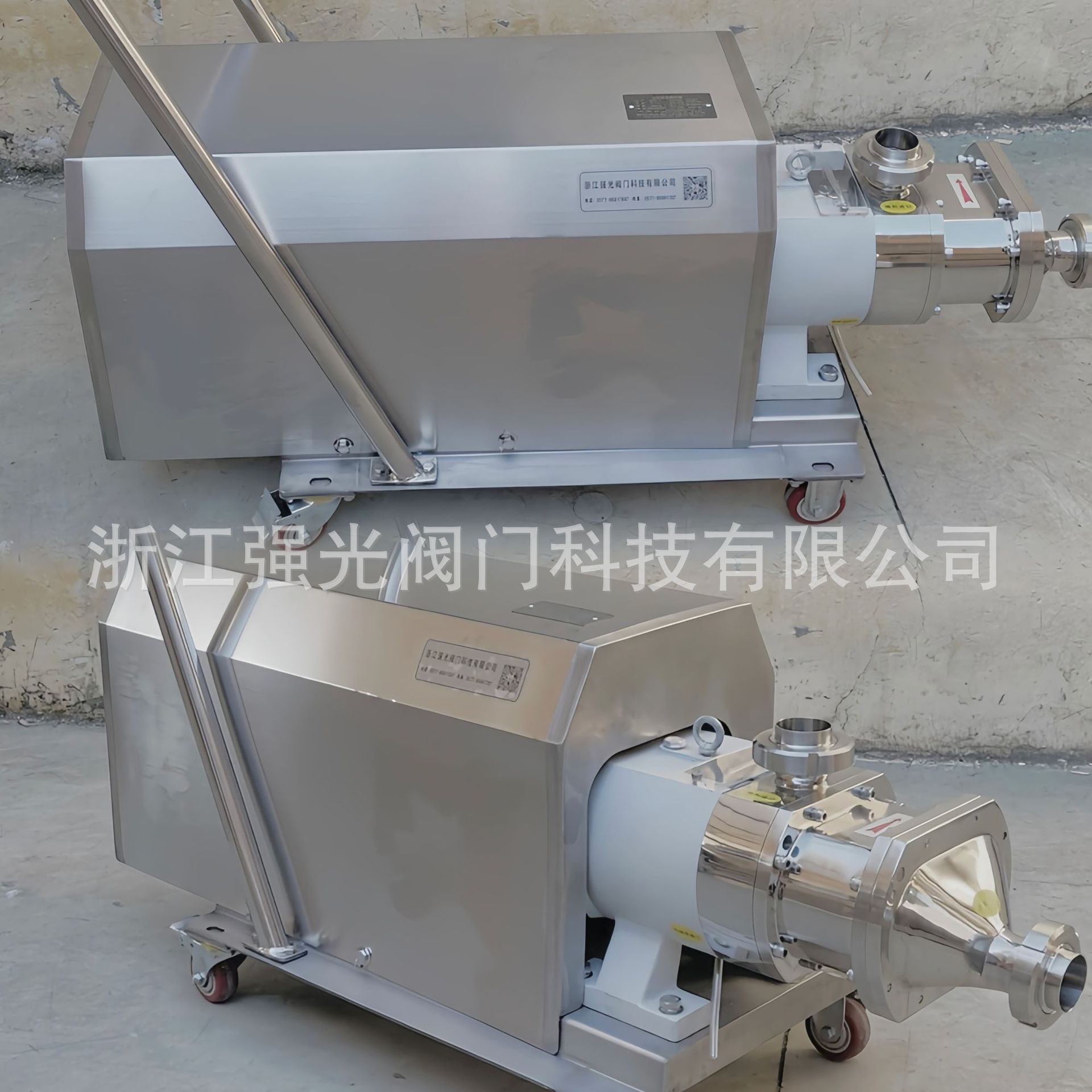 卫生级食品级不锈钢移动式无剪切双螺旋平行输送泵含颗粒304/316L