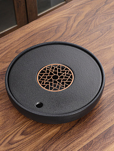 All-Ceramic Round Tea Tray Simple Tray Dry Bubble Tea Table Household Small Tea Table Dry Bubble Tea Tray Tea Sea Water Storage Tea Set