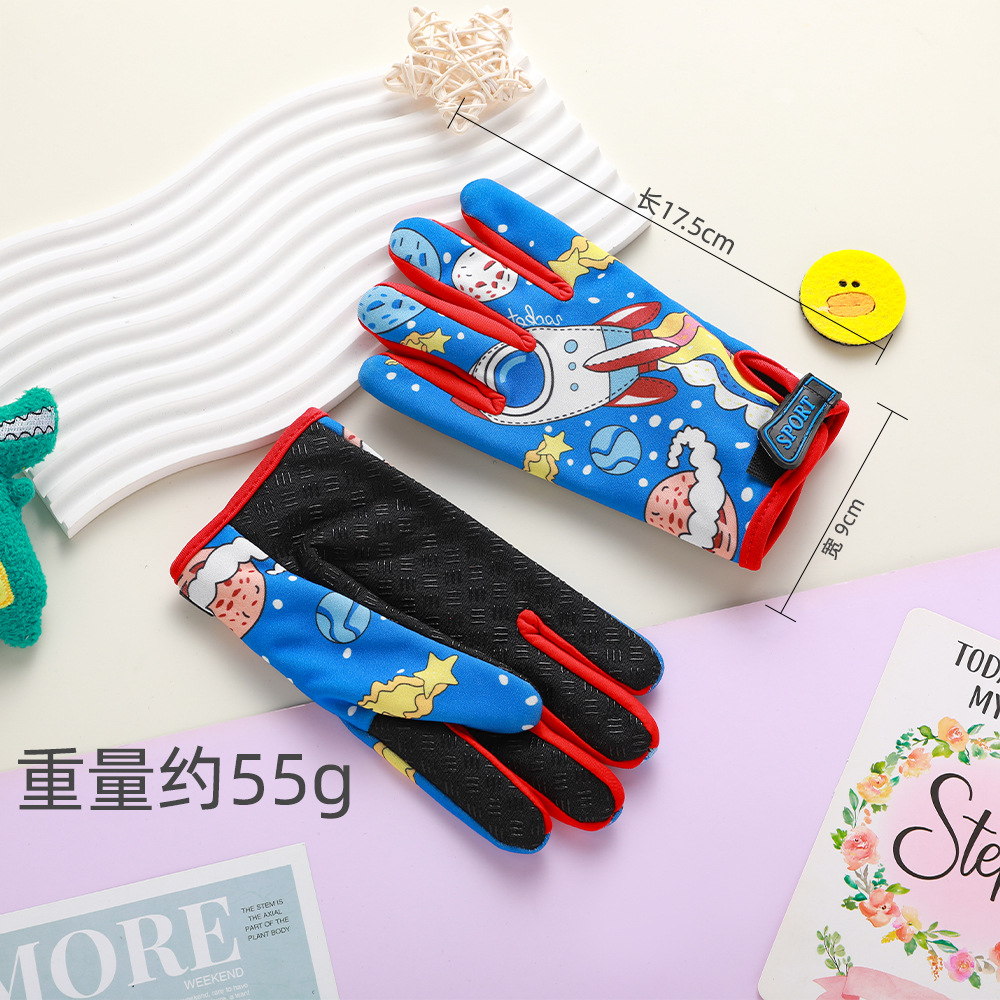 Guantes calientes para niños para montar al aire libre para jugar con nieve gruesa a prueba de viento de dibujos animados y veludo a prueba de agua a prueba de resbalaje guantes de invierno a prueba de frío