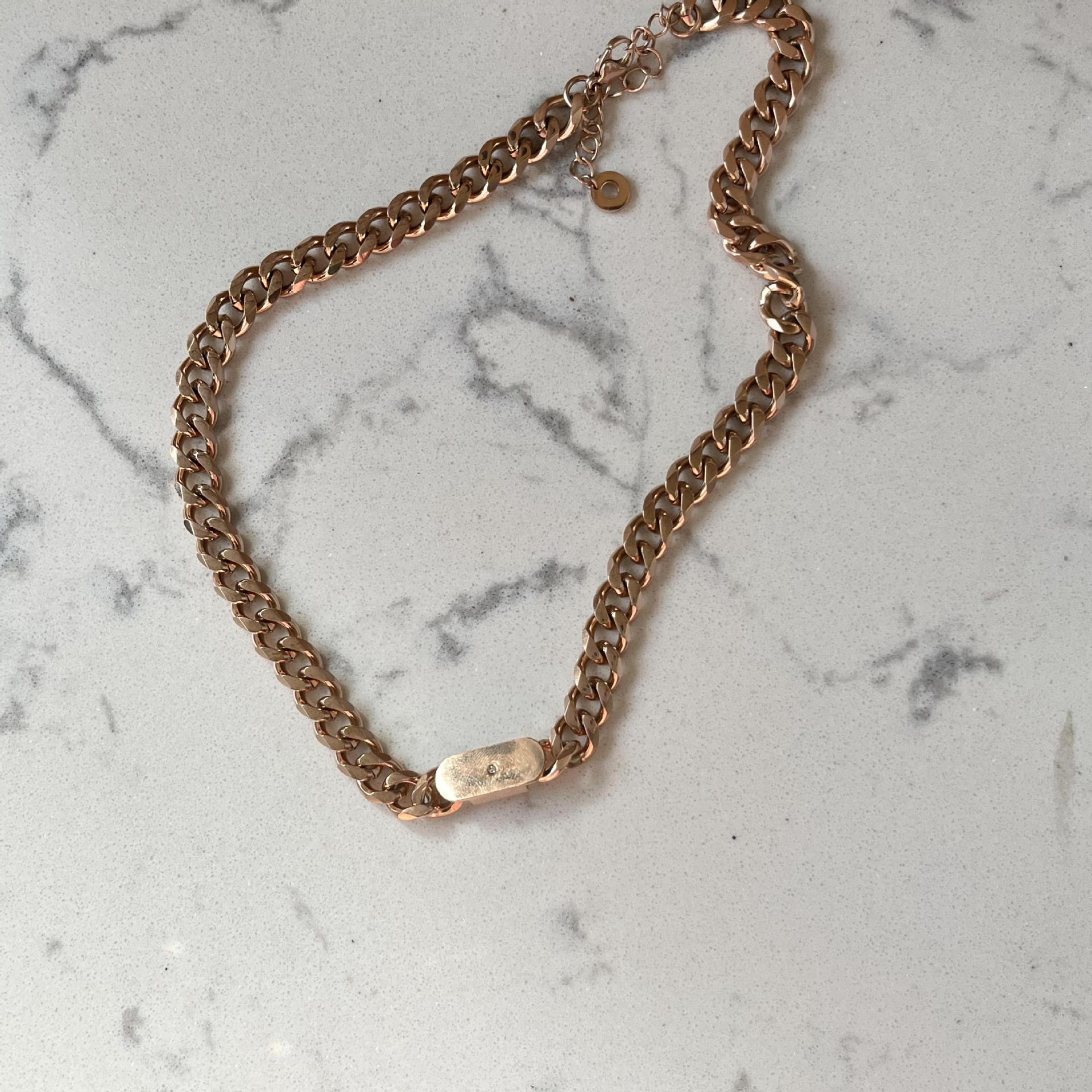 Hip Hop Style Stainless Steel Thick Chain Necklace