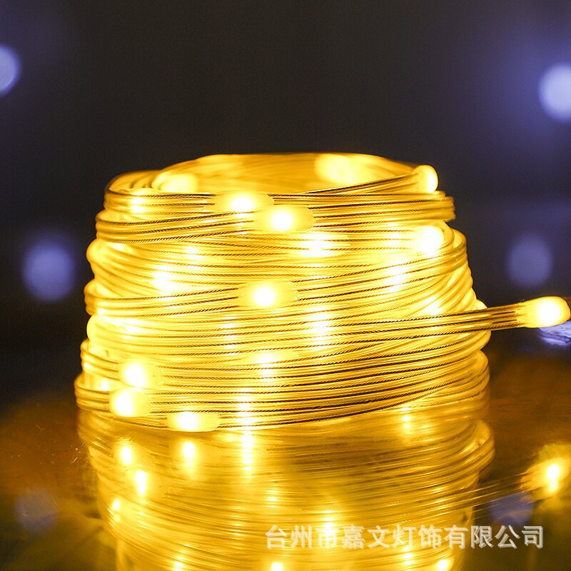Lámpara de alambre solar LED decoración de Navidad exterior lámpara de color lámpara de cadena de baja tensión patio calle impermeable lámpara de árbol decoración