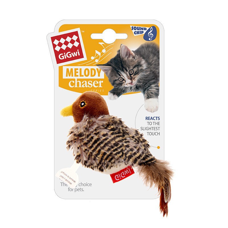 GiGwi贵为正品猫玩具小麻雀发声小老鼠逗猫解闷宠物炫律猎物用品|undefined