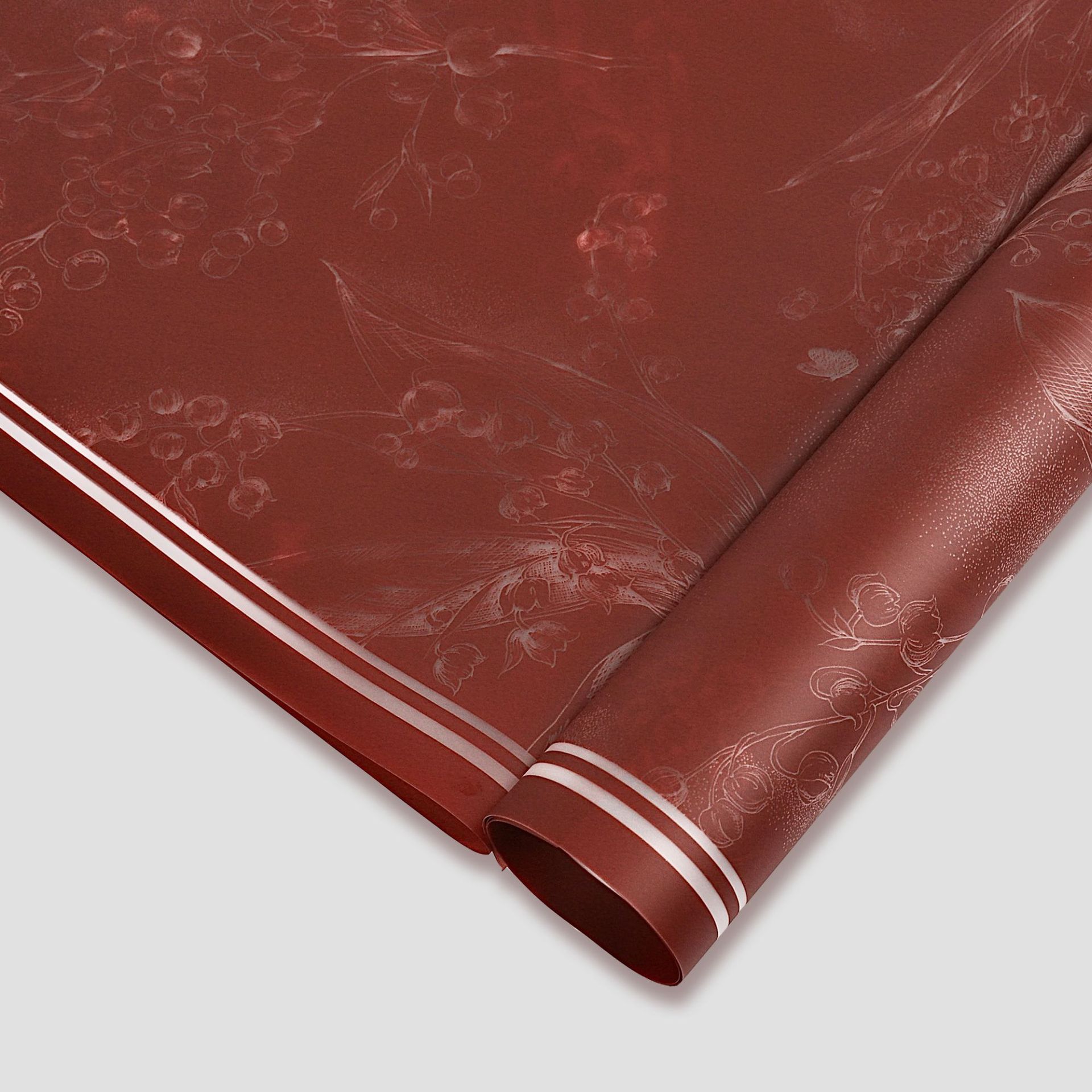 06 terciopelo rojo; 56 cm / 20 hojas