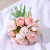 Korean rose hand blooming flowers bride wedding photography props decorative fake flowers simulation 12 small roses