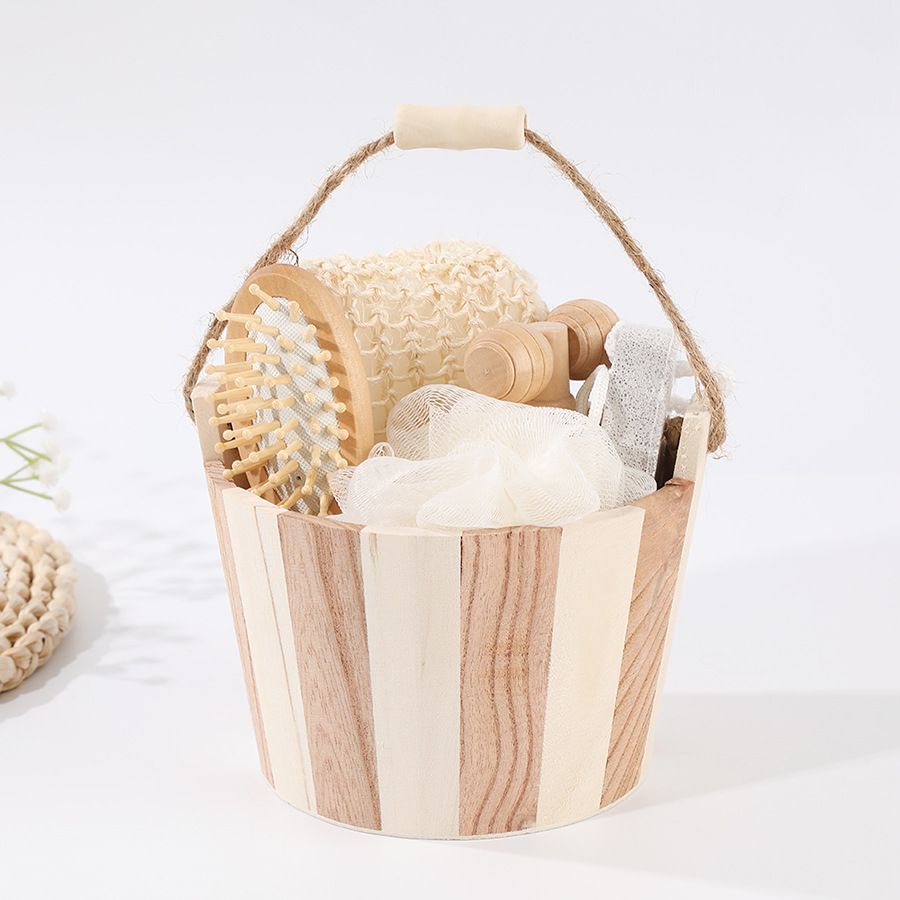 Baño traje de baño amor barril de madera caja de regalo traje de baño de masaje serie traje de baño regalo promocional traje de baño
