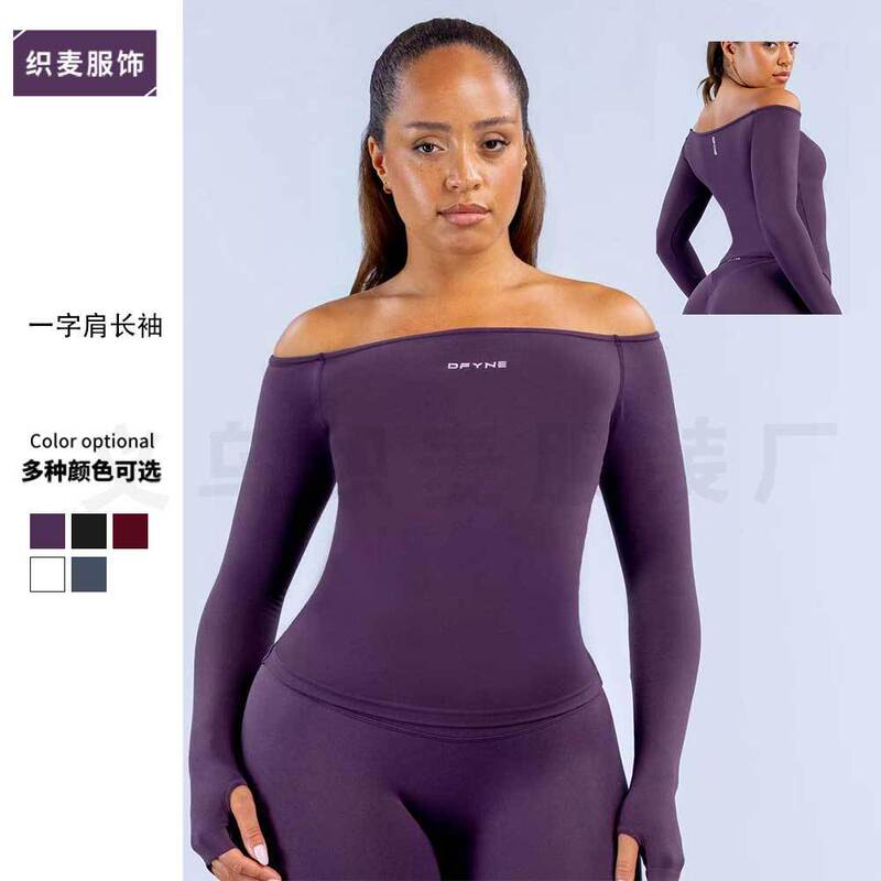 DFYNE new one-shoulder long-sleeve T-shirt, moisture-wicking, quick-drying, high-elasticity, suitable for outdoor running, fitness, and yoga, women's wholesale DFYNE new one-shoulder long-sleeve T-shirt, moisture-wicking, quick-drying, high-elasticity, suitable for outdoor running, fitness, and yoga, women's wholesale